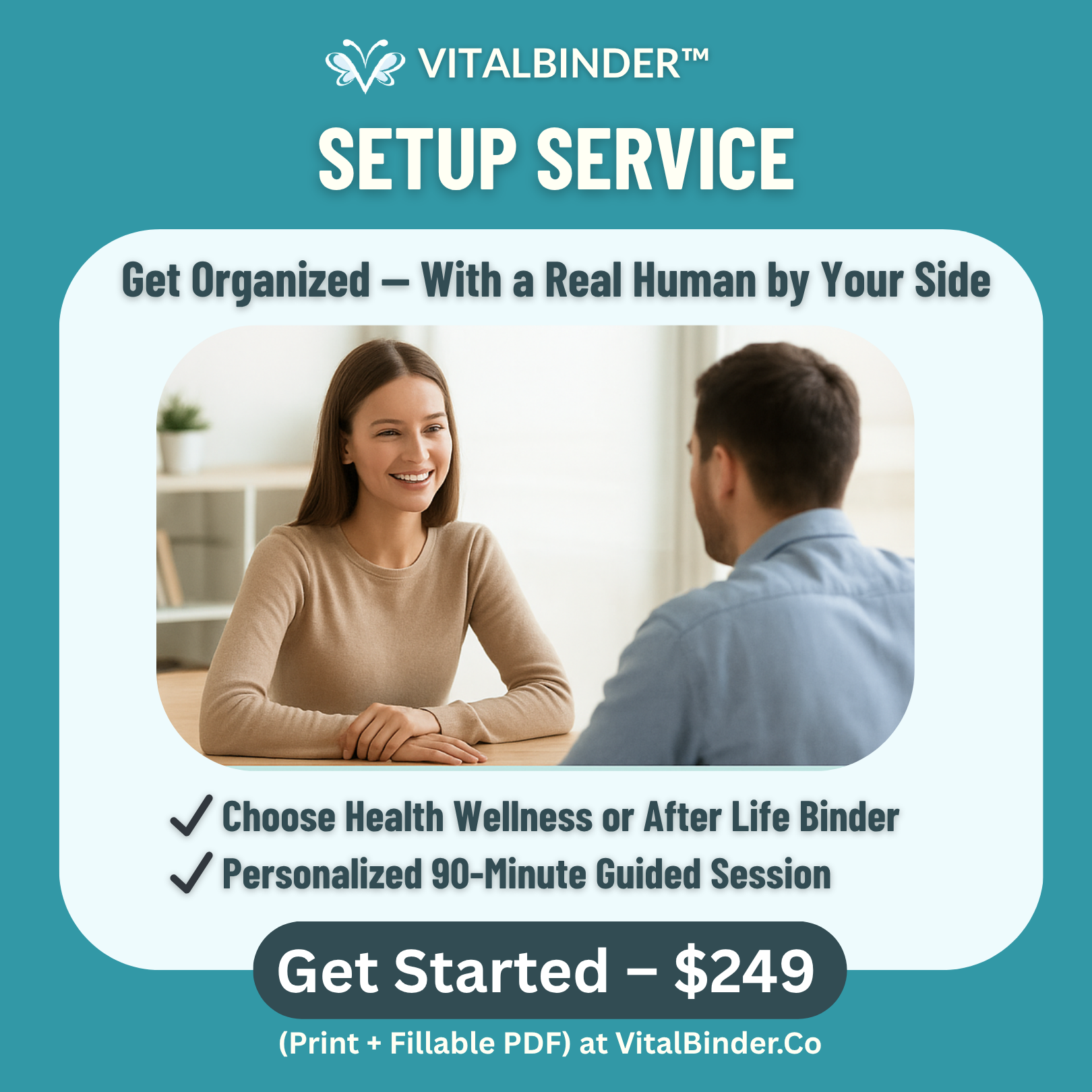 binder + 90 minute setup call